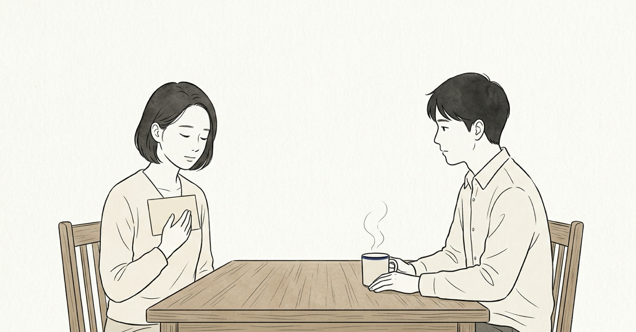 気遣う人の前で、まだ言葉にできない気持ちを白紙のカードとして抱えている人